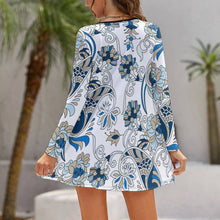 Charger l'image dans la galerie, Robe décontractée chic à manches longues pour femme NZ035 personnalisée avec photo motif texte (impression d'image unique)