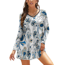 Charger l'image dans la galerie, Robe décontractée chic à manches longues pour femme NZ035 personnalisée avec photo motif texte (impression d'image unique)