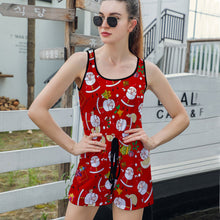 Charger l'image dans la galerie, Combinaison shorts à bretelles Femme Chic T05 impression personnalisée avec photo logo motif texte