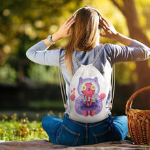 Charger l'image dans la galerie, Sac à dos en toile avec cordon de serrage personnalisé avec photo logo et texte