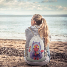 Charger l'image dans la galerie, Sac à dos en toile avec cordon de serrage personnalisé avec photo logo et texte