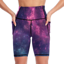 Charger l'image dans la galerie, Legging short de yoga gainant avec doubles poches femme YJ008 personnalisé avec photo texte motif logo (impression d'image unique)