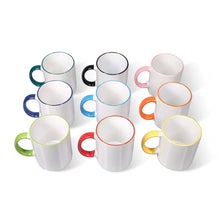 Charger l'image dans la galerie, Mug personnalisable céramique avec poignée et bord en couleur