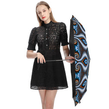 Charger l'image dans la galerie, Parapluie manuel à 3 volets ZYS02-8K avec 3 segments vinyle l'intérieur / impression l'extérieur design personnalisé avec photos ou logos