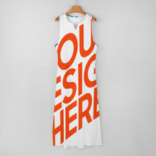 Charger l'image dans la galerie, Grande taille femmes maxi robe longue sans manches GQ personnalisé avec photos motif texte logo (conception multi-images)