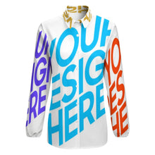 Charger l'image dans la galerie, Chemise chemisier blouse femme à manches longues Vintage HS personnalisé avec photo image logo motif texte (impression des multi-images)