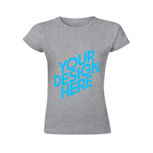 Charger l'image dans la galerie, T-shirt tee shirt en coton à manches courtes femme tendance personnalisé avec photo motif logo image texte (impression recto verso)