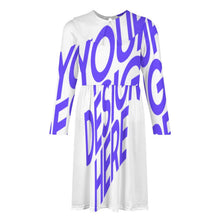 Charger l'image dans la galerie, Robe fille à manches longues en jersey robe trapèze F6Q personnalisée avec texte motif photo (conception une image)