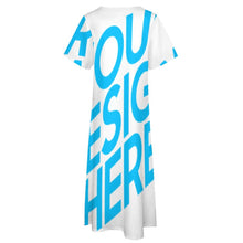 Charger l'image dans la galerie, Robe chemise longue décontractée à manches courtes et col en V avec poches pour femmes BYQ personnalisée avec photo prénom motif texte (impression d'image unique)