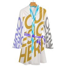Charger l'image dans la galerie, Pyjama robe de chambre à manches longues avec ceinture personnalisé avec photo texte (conception d'images multiples)