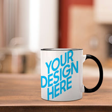 Charger l'image dans la galerie, Mug / Tasse en céramique avec poignée noir personnalisé avec photo logo texte motif