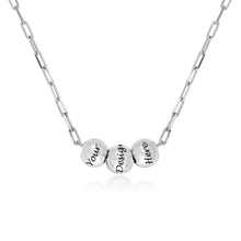 Charger l'image dans la galerie, Collier avec boules en argent sterling 925 pour femme X0047 gravure personnalisé avec texte prénom longueur réglable