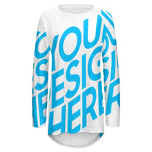 Charger l'image dans la galerie, T-shirt tee shirt à manches longues col rond grande taille ample femme BL personnalisé avec photo logo motif texte (impression d'image unique)