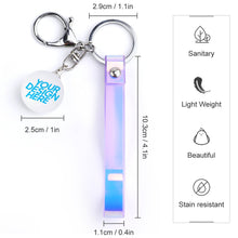 Charger l'image dans la galerie, Porte-clés personnalisé avec photo prénom texte (conception recto-verso) pour femme homme