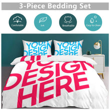 Charger l'image dans la galerie, Parure de lit réversible 3 pièces (1 housse de couette + 2 taies d'oreiller) imprimée recto verso personnalisée avec prénom motif texte