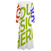 Charger l'image dans la galerie, Impression des multi-images Robe/jupe Chic en col V à manches courtes Grande taille Tendance Femme personnalisée avec motif photo logo texte