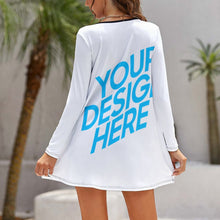 Charger l'image dans la galerie, Robe décontractée chic à manches longues pour femme NZ035 personnalisée avec photo motif texte (impression d'image unique)
