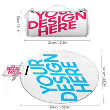 Charger l'image dans la galerie, Tapis de pique-nique extérieur rond Q004 impression personnalisé avec photo logo motif texte