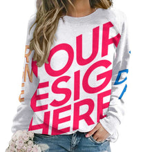 Charger l'image dans la galerie, RH Sweat-Shirts pull col rond raglan femme personnalisé avec photo logo et texte (Conception multi-images)