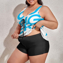 Charger l'image dans la galerie, Maillot de bain tankini fendu chic grande taille femme QZ6065 personnalisé avec motif photo logo texte
