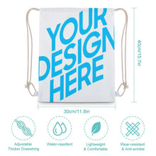 Charger l'image dans la galerie, Sac à dos en toile avec cordon de serrage (imprimer des images différentes des deux côtés) personnalisé avec photos texte motif