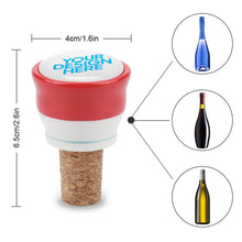 Charger l'image dans la galerie, Bouchon de vin en céramique en liège personnalisé avec photo logo motif texte