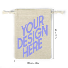 Charger l'image dans la galerie, 8 pièces sacs de rangement lin poches de serrage personnalisé avec photo texte motif logo