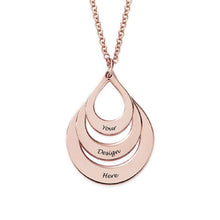 Charger l'image dans la galerie, Collier Gravé en Forme de Goutte pour Famille Femme X0062 Gravure personnalisé avec Prénom