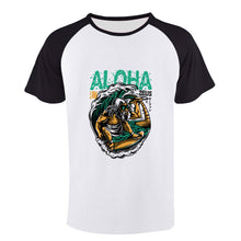 Charger l'image dans la galerie, T-shirt tee shirt Raglan à manches courtes en coton pour homme personnalisé avec photo texte
