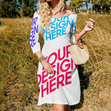 Charger l'image dans la galerie, Robe élégante volante grande taille femme B272 personnalisée avec photo logo texte motif (impression des multi-images)