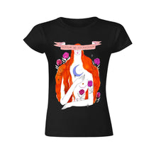 Charger l'image dans la galerie, T-shirt tee shirt en coton à manches courtes femme tendance personnalisé avec photo motif logo image texte (impression recto verso)
