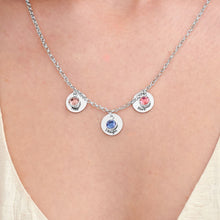 Charger l'image dans la galerie, Collier pendentif pierre de naissance X0084 pour femme gravure personnalisé avec prénom