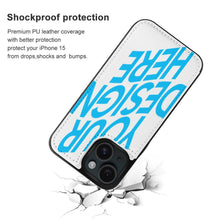 Charger l'image dans la galerie, Coque de protection en cuir TPU pour iPhone 15 Plus Pro Max avec fente pour carte fonction support étui pliable personnalisé avec photo texte prénom