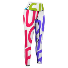 Charger l'image dans la galerie, Pantalon de yoga femme legging sport gym YJ033 personnalisé avec texte motif photo (conception multi-images)