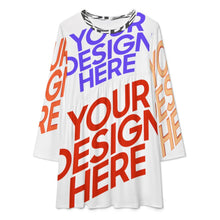 Charger l'image dans la galerie, Robe d'épissure à manches longues pour femmes F72Q tenue décontractée à la mode personnalisée avec prénom motif texte (conception multi-images)