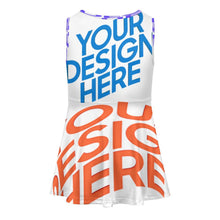 Charger l'image dans la galerie, Les filles habillent la robe en jersey sans manches F12Q personnalisée avec prénom motif texte (conception multi-images)