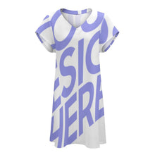 Charger l'image dans la galerie, Robe/jupe Chic en col V à manches courtes Femme BUQ avec photo et texte