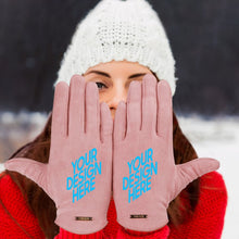 Charger l'image dans la galerie, Gants femme en daim personnalisés avec photo motif texte