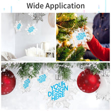 Charger l'image dans la galerie, Décoration / ornement de Noël en forme de flocon de neige à vendre personnalisé avec motif photo logo texte