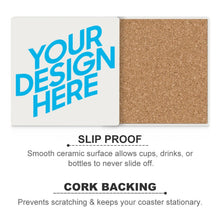 Charger l'image dans la galerie, Tapis de tasse céramique carré impression personnalisé avec motif photo logo texte