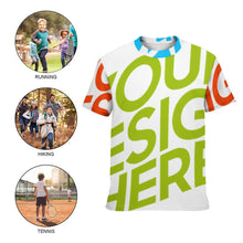 Charger l'image dans la galerie, T-shirt à manches courtes pour garçons et filles, personnalisé avec photo texte motif (conception multi-images)