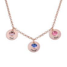 Charger l'image dans la galerie, Collier pendentif pierre de naissance X0084 pour femme gravure personnalisé avec prénom