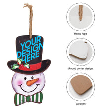 Charger l'image dans la galerie, Bonhomme de Neige en planche de Bois de Noël Décoration personnalisé avec photo logo motif texte