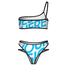 Charger l'image dans la galerie, 2023 nouveau maillot de bain une épaule J198D60 bikini bustier push-up ensemble 2 pièces personnalisé avec texte motif photo (conception une image)