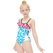Charger l'image dans la galerie, Maillot de bain une pièce à volants pour fille NT010 personnalisé avec photo motif et texte