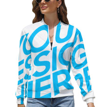 Charger l'image dans la galerie, Veste zippée sweat zippé femme sans capuche original LLJK personnalisé avec photo motif logo texte (conception une image)