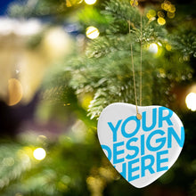 Charger l'image dans la galerie, Décoration de sapin de Noël coeur décoration de Noël pendentif personnalisé avec photos motif texte