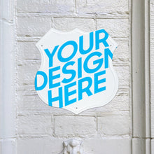Charger l'image dans la galerie, Peinture personnalisée suspendue en métal en forme de bouclier
