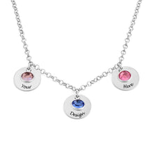 Charger l'image dans la galerie, Collier pendentif pierre de naissance X0084 pour femme gravure personnalisé avec prénom