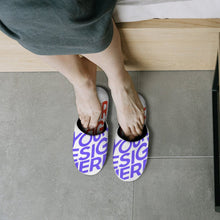 Charger l'image dans la galerie, Pantoufles / chaussons maison en coton pour femmes personnalisées avec photo texte (impression complète)